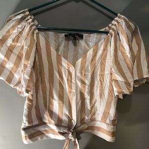 Off the shoulder striped blouse